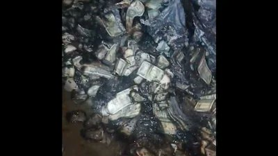 ₹4 crore in partially burned notes