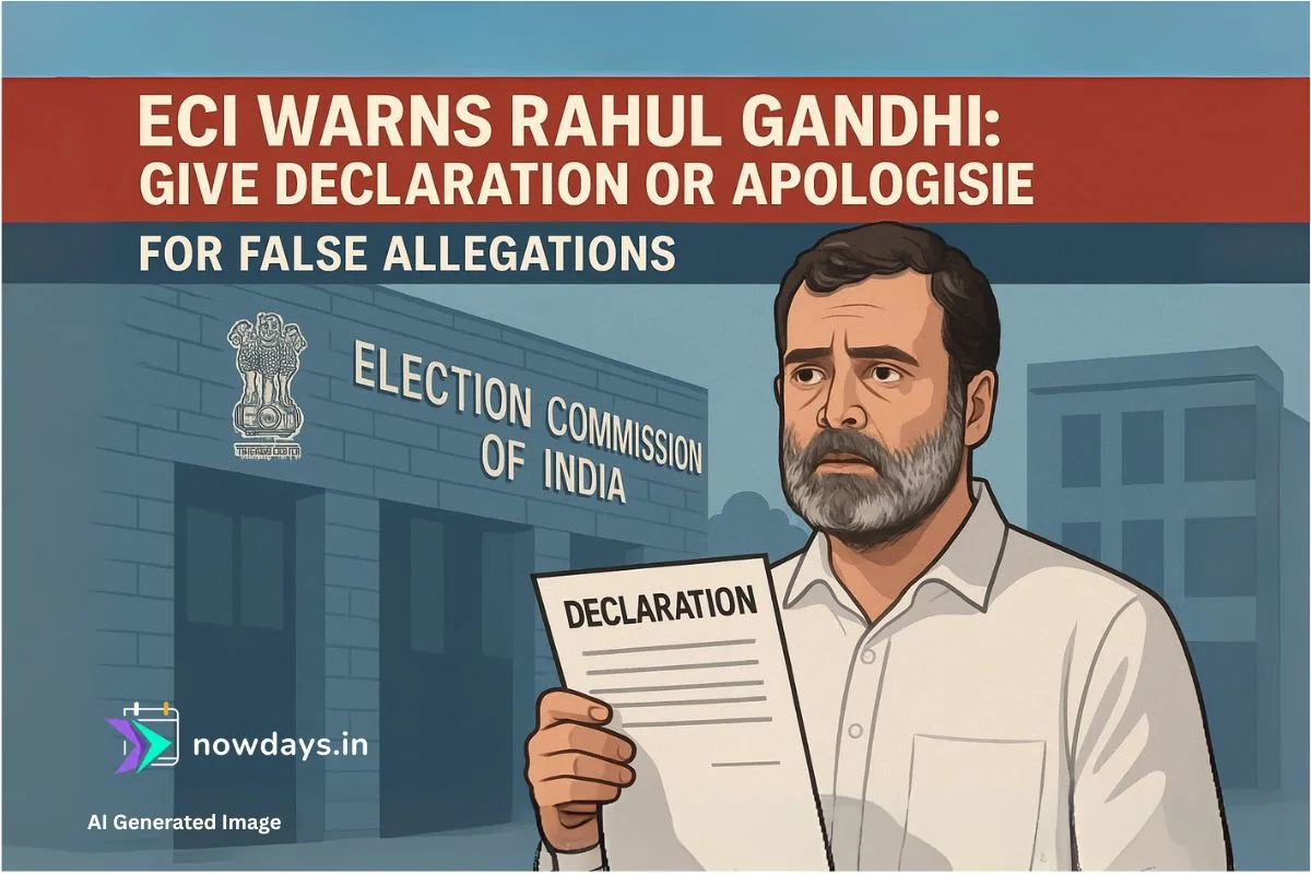 ECI Warns Rahul Gandhi: Give Declaration or Apologise for False Allegations