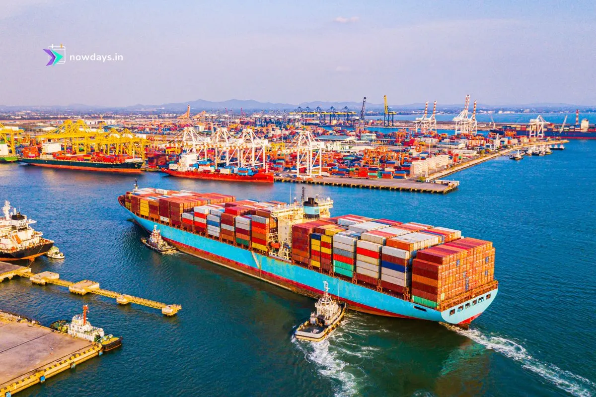 Cargo containers ship logistics transportation Container Ship Vessel Cargo Carrier. import export logistic international export and import services export products worldwide